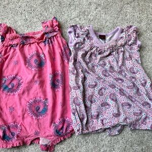 Tea Collection Pink and Purple Baby Rompers